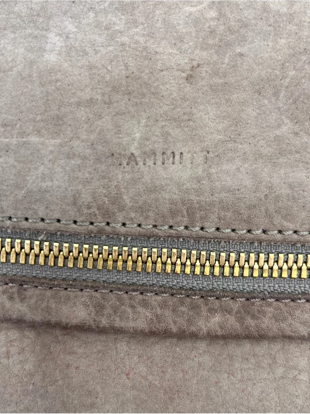 Hammitt Taupe Suede Crossbody with Gold Hardware